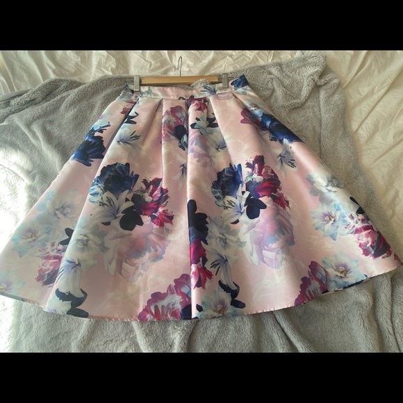 Chelsea floral print taffe midi skirt - Picture 5 of 5